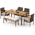 6-Piece Acacia Wood Patio Dining Set
