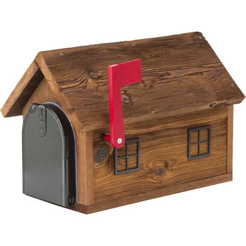 Wooden Post-Mount Mailbox, 20"×9.5"×15"