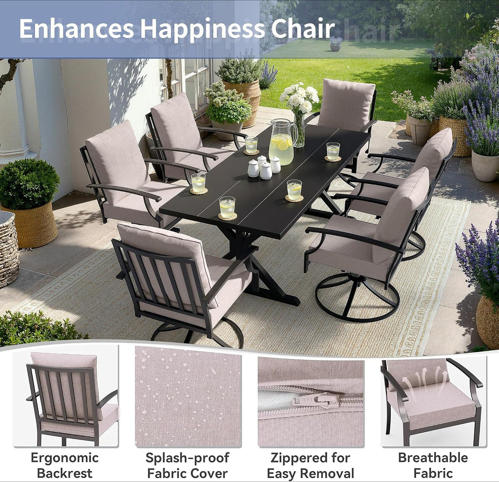7-Piece Patio Dining Set, Sand