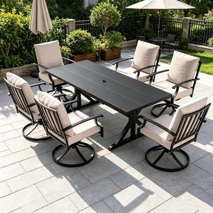 7-Piece Patio Dining Set, Sand