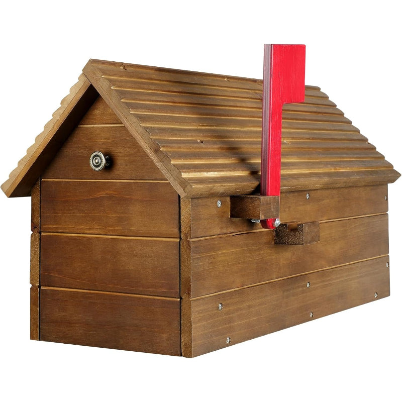 Cedar Outdoor Mailbox with Wood Roof