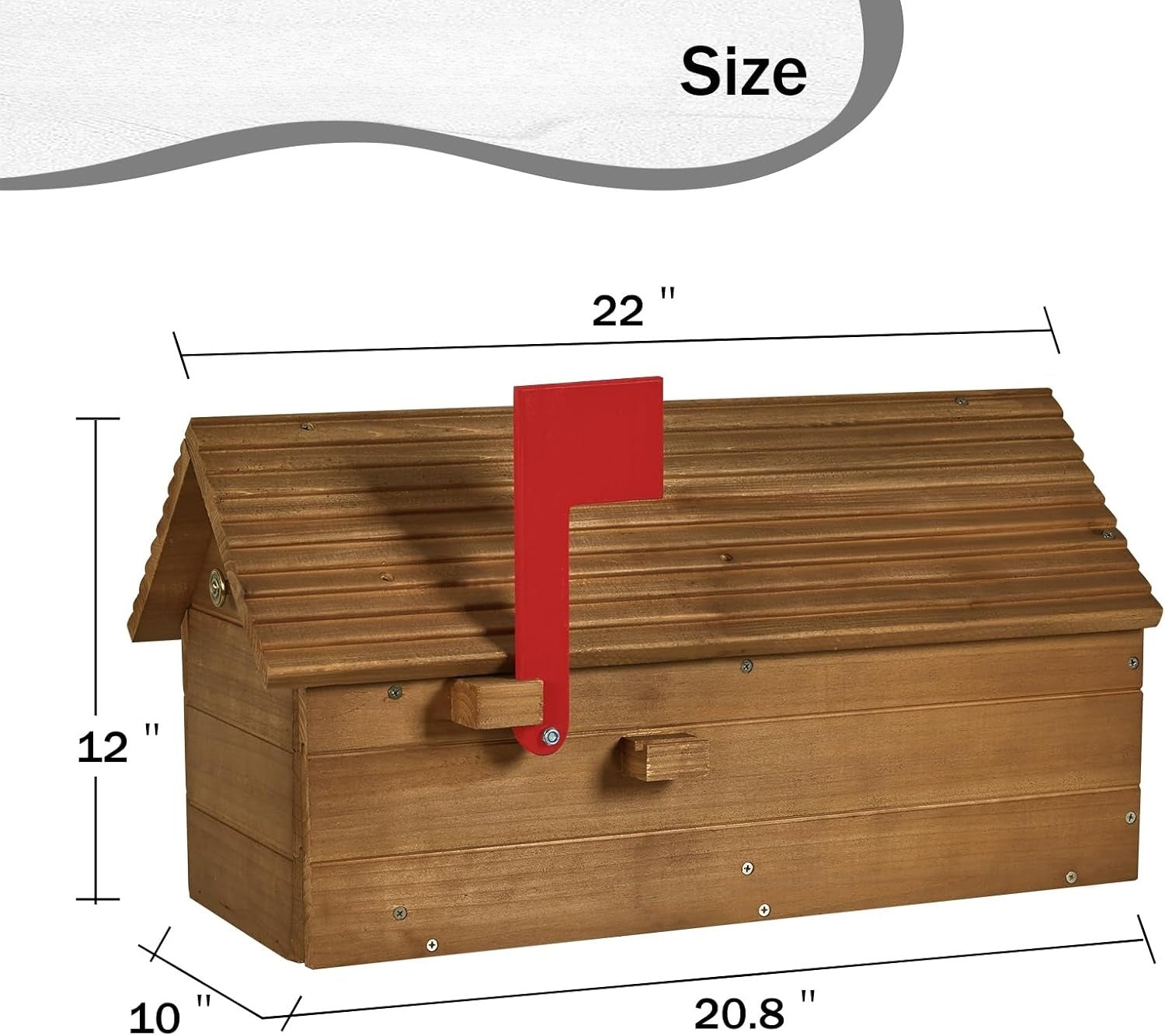 Cedar Outdoor Mailbox with Wood Roof