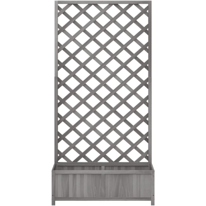 Gray Fir Planter with Trellis for Climbing Plants