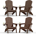 4-Pack HDPE Adirondack Chairs, Coffee