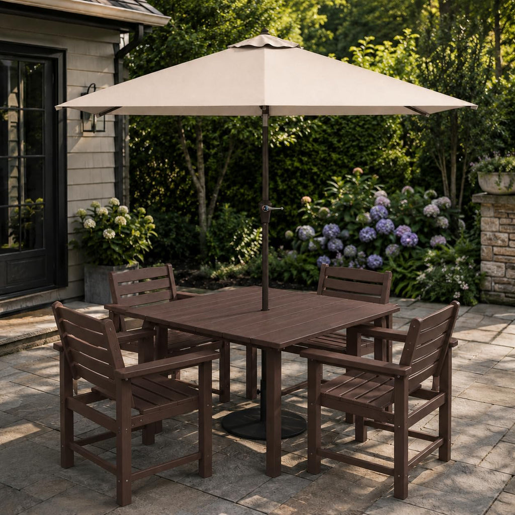 4-Piece HDPE Square Patio Dining Set