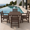 4-Piece HDPE Square Patio Dining Set