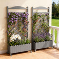 2 Pack 48" Raised Garden Bed with Trellis & Wheels