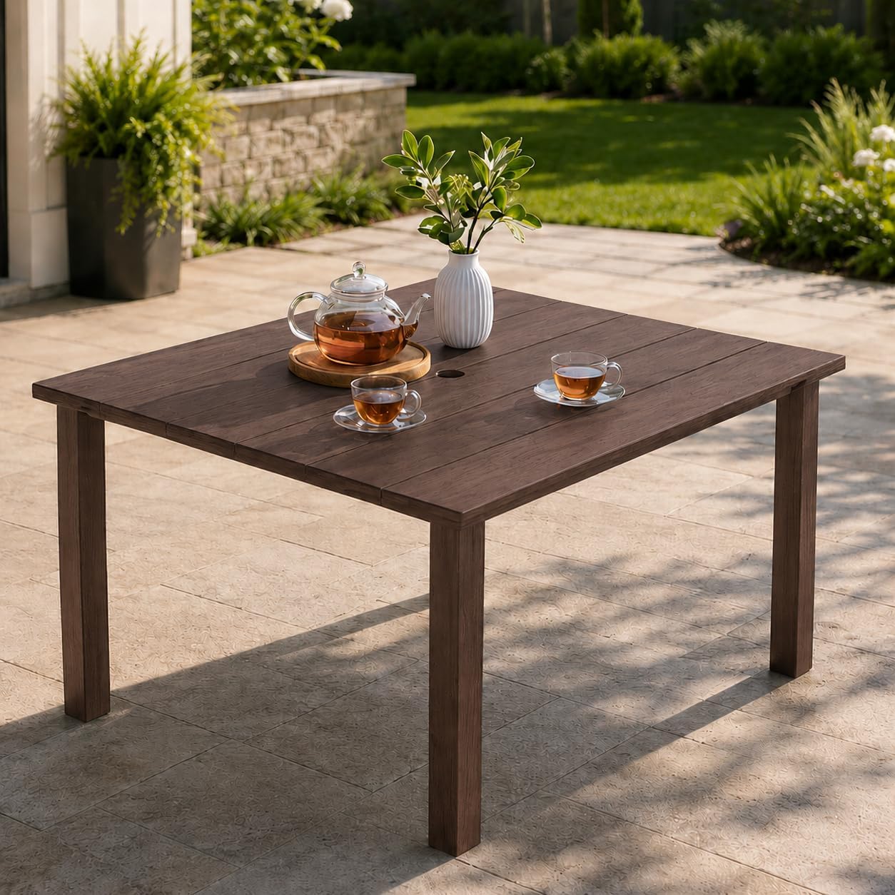 4-Piece HDPE Square Patio Dining Set