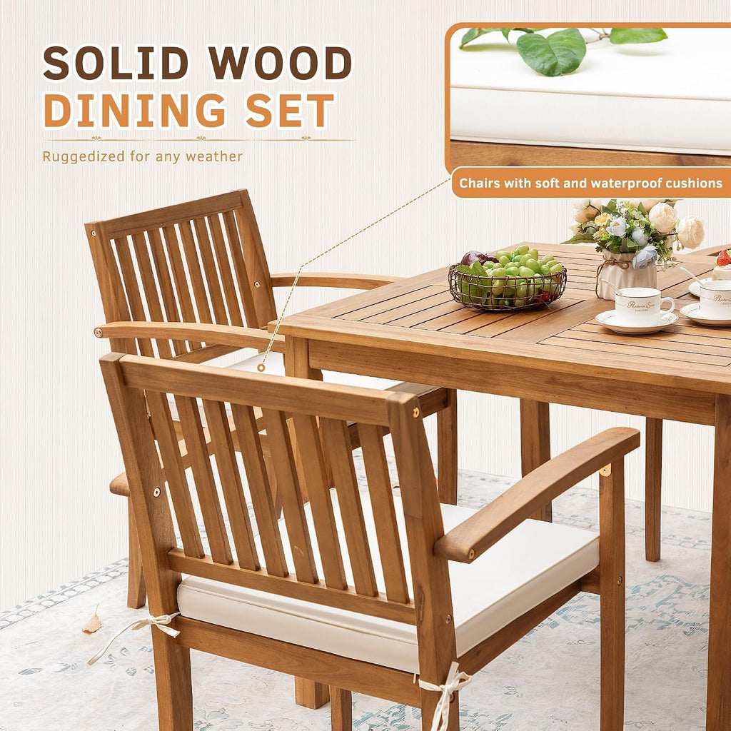 5-Piece Acacia Patio Dining Set
