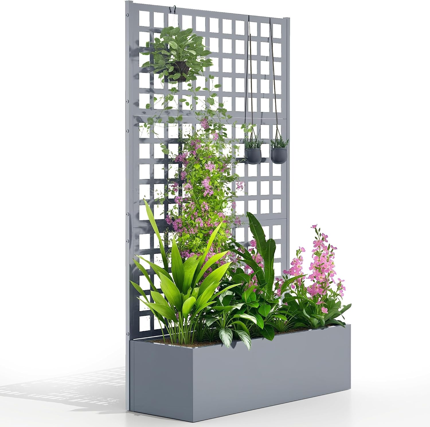 43"×16"×70" Raised Garden Bed with Trellis