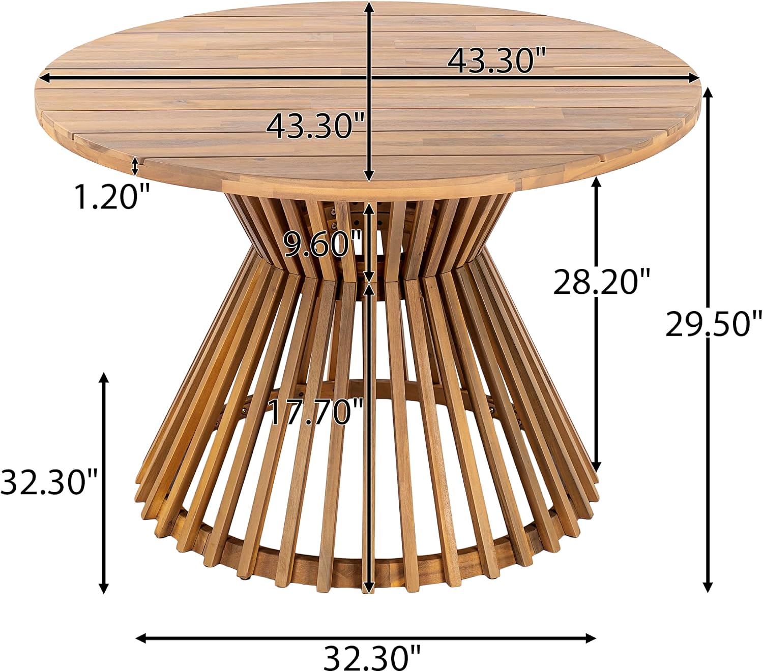 4-Piece Acacia Patio Dining Set, Teak Brown