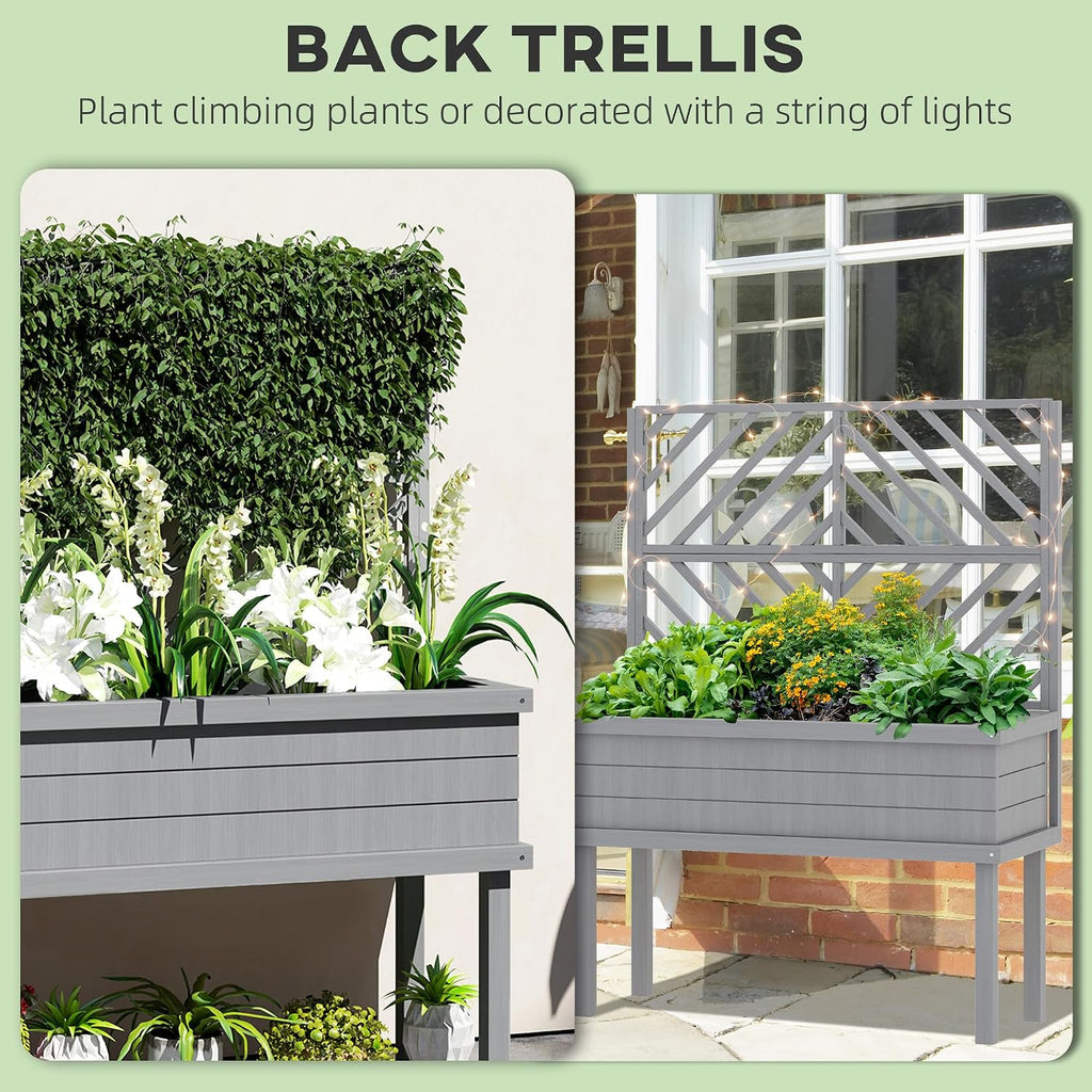 Raised Garden Bed with Trellis