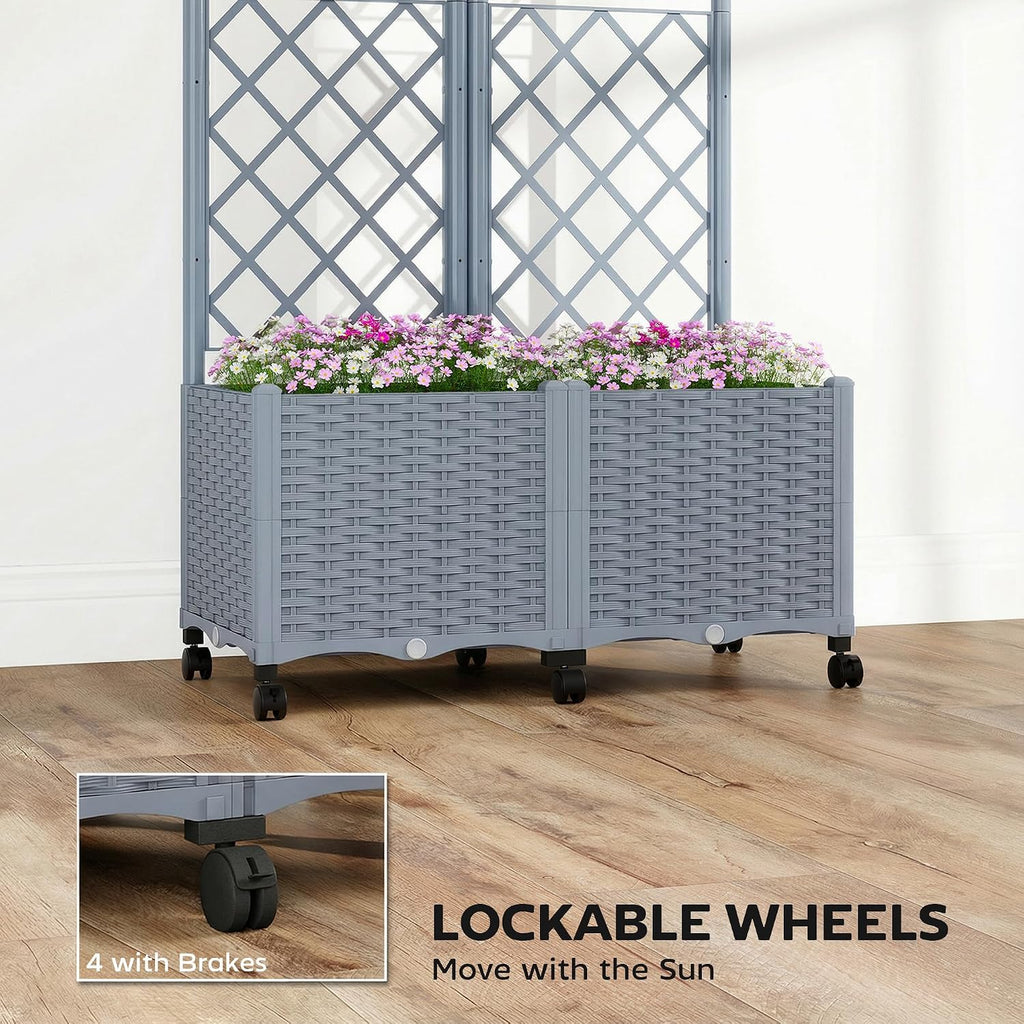 56.3" Planter Box with Trellis