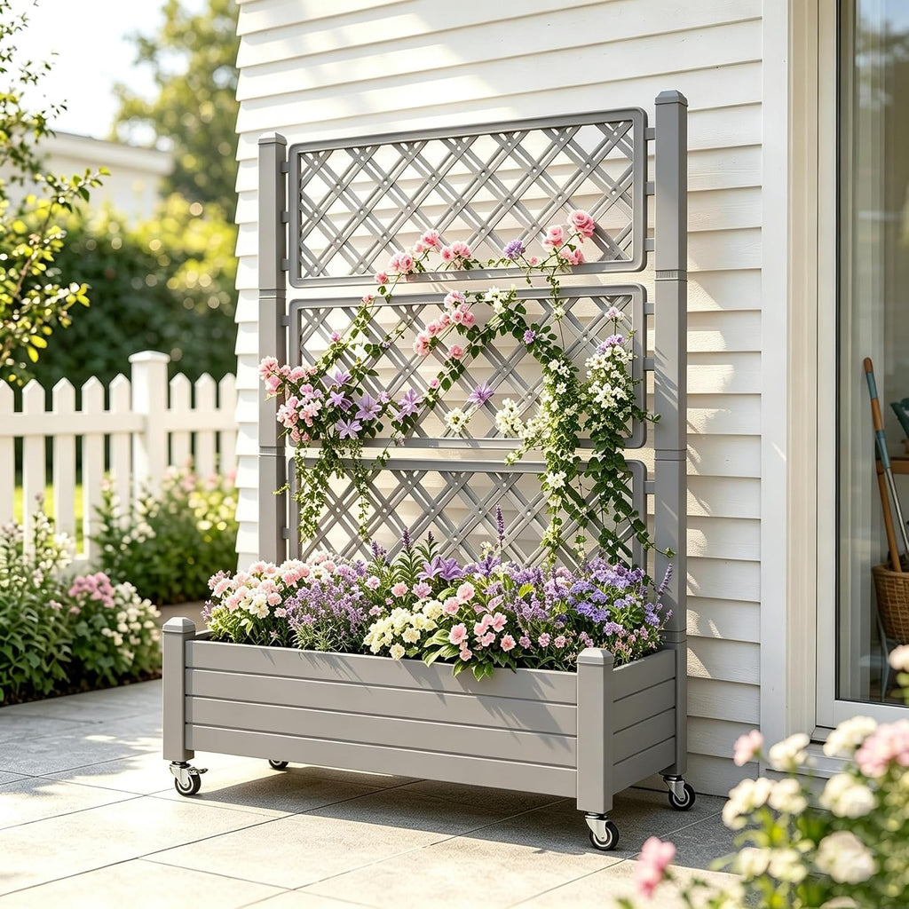 61.2" Raised Garden Bed with Wheels
