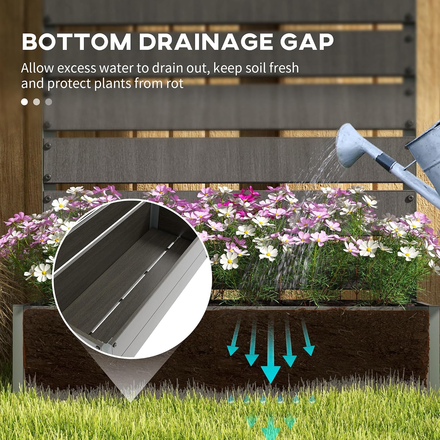 35.75"×15"×70.75" Raised Garden Bed with Trellis