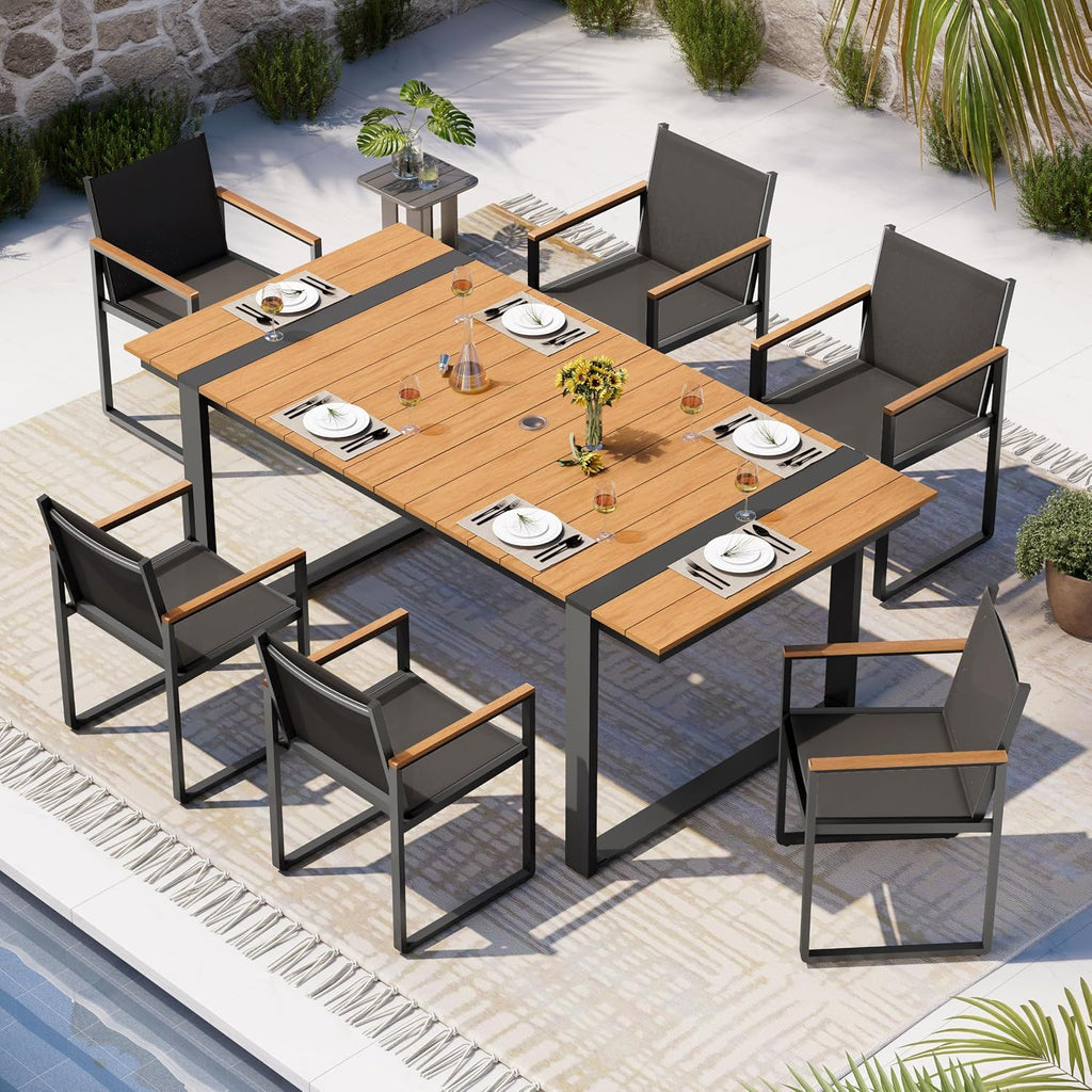 Full Grounded Aluminum Patio Dining Set