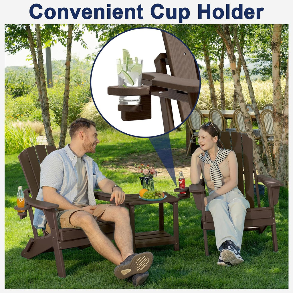 4-Pack HDPE Adirondack Chairs, Coffee
