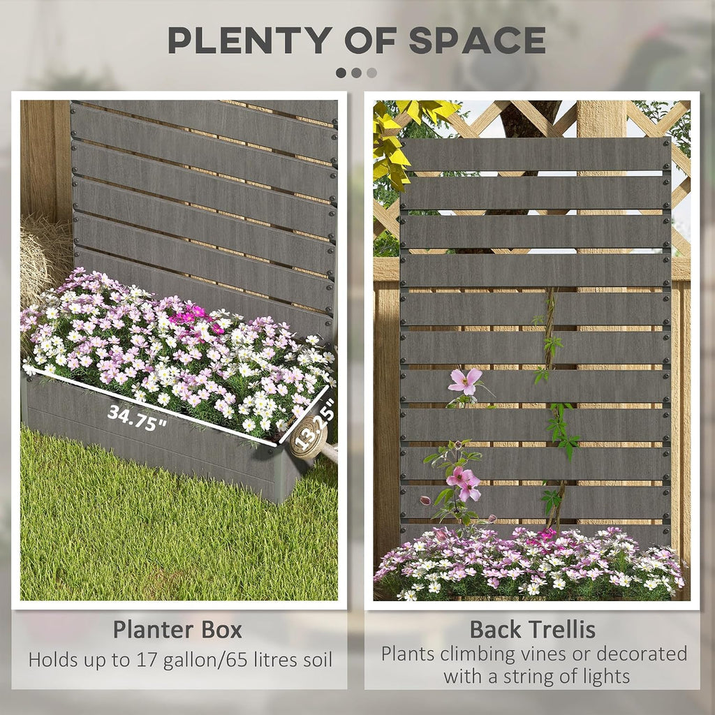 35.75"×15"×70.75" Raised Garden Bed with Trellis