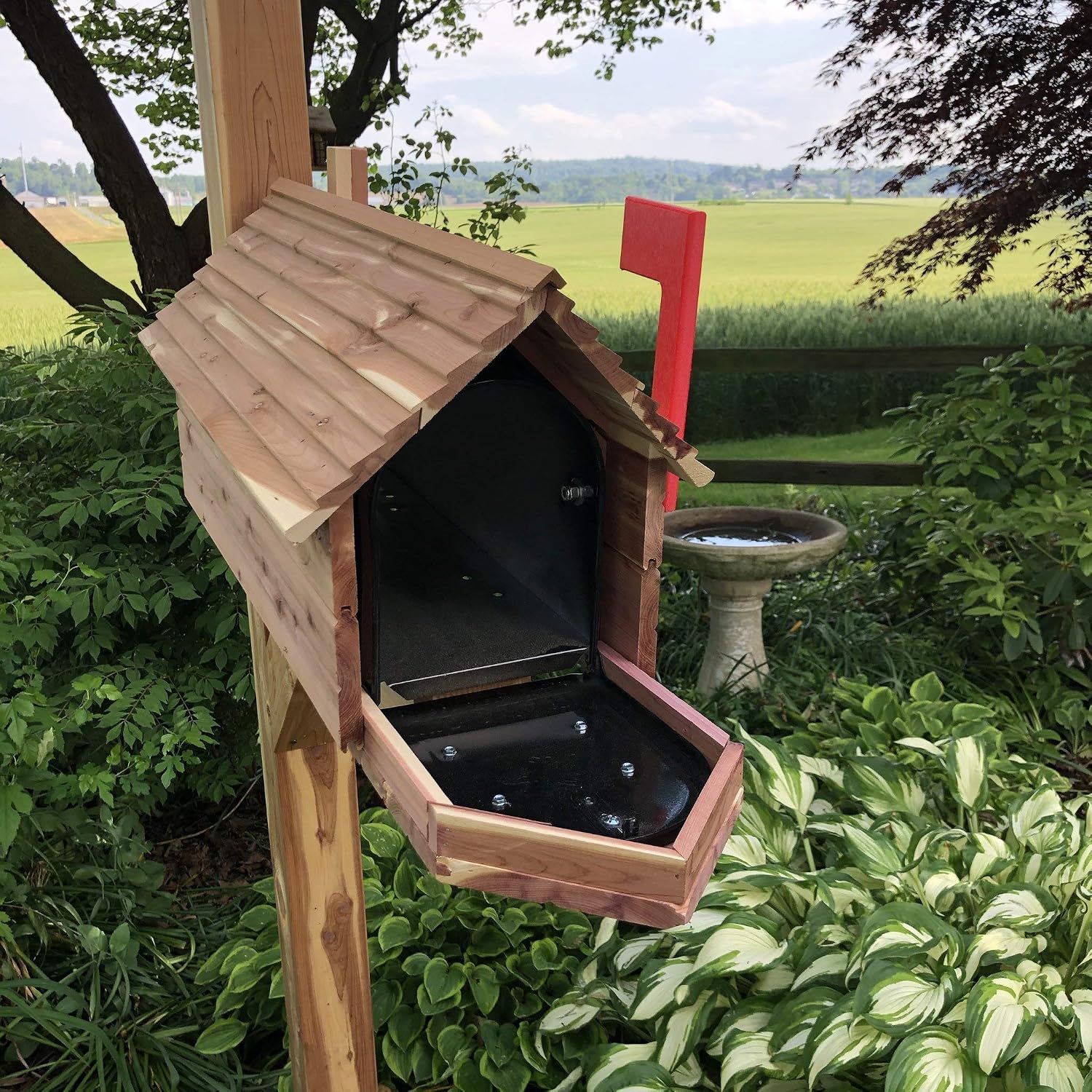 The Stone Bridge Cedar Mailbox, Handmade USA