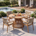 4-Piece Acacia Patio Dining Set, Teak Brown