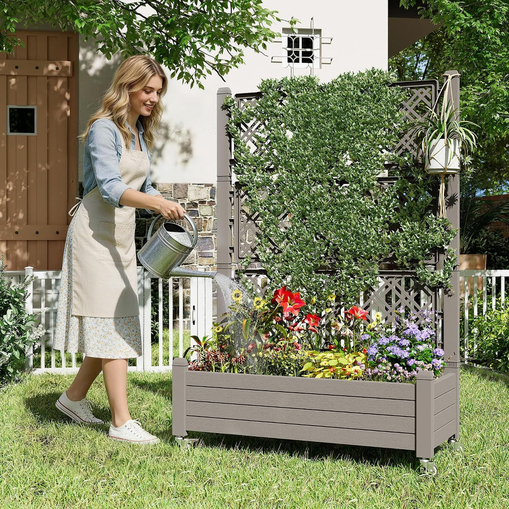 61.2" Raised Garden Bed with Wheels