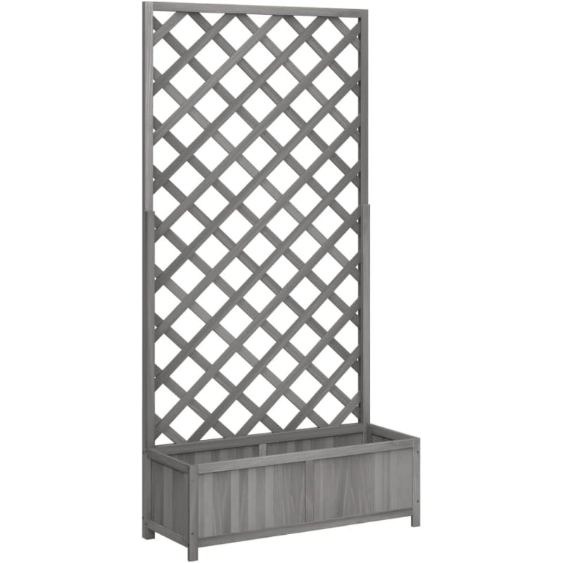 Gray Fir Planter with Trellis for Climbing Plants