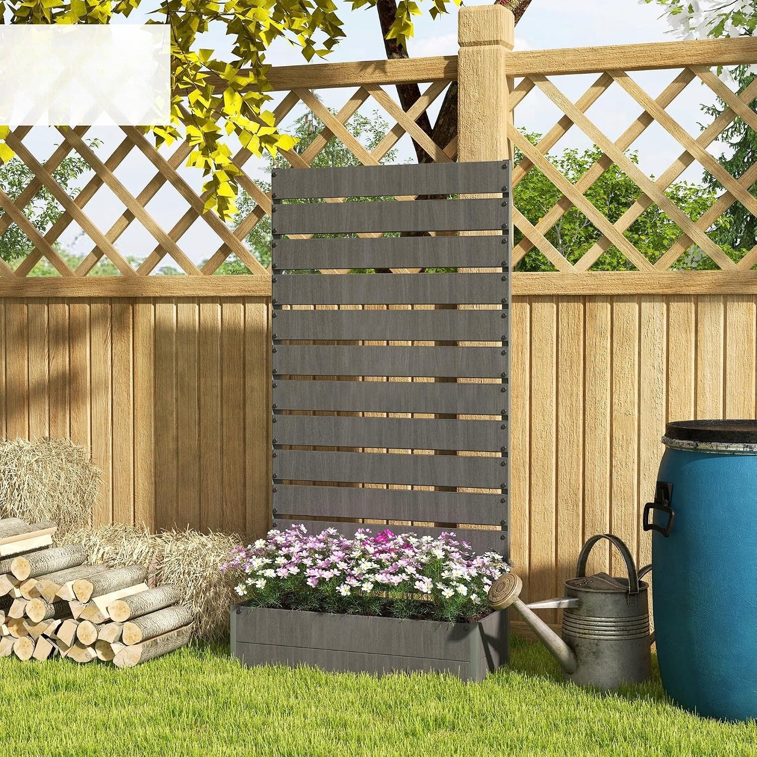 35.75"×15"×70.75" Raised Garden Bed with Trellis
