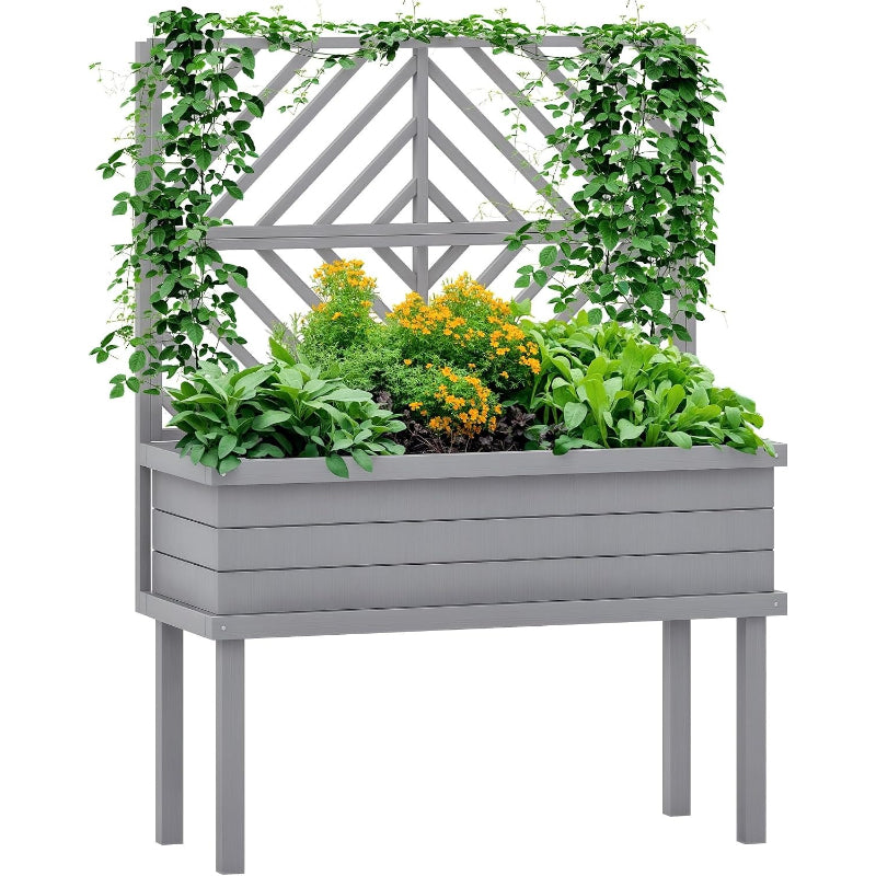 Raised Garden Bed with Trellis