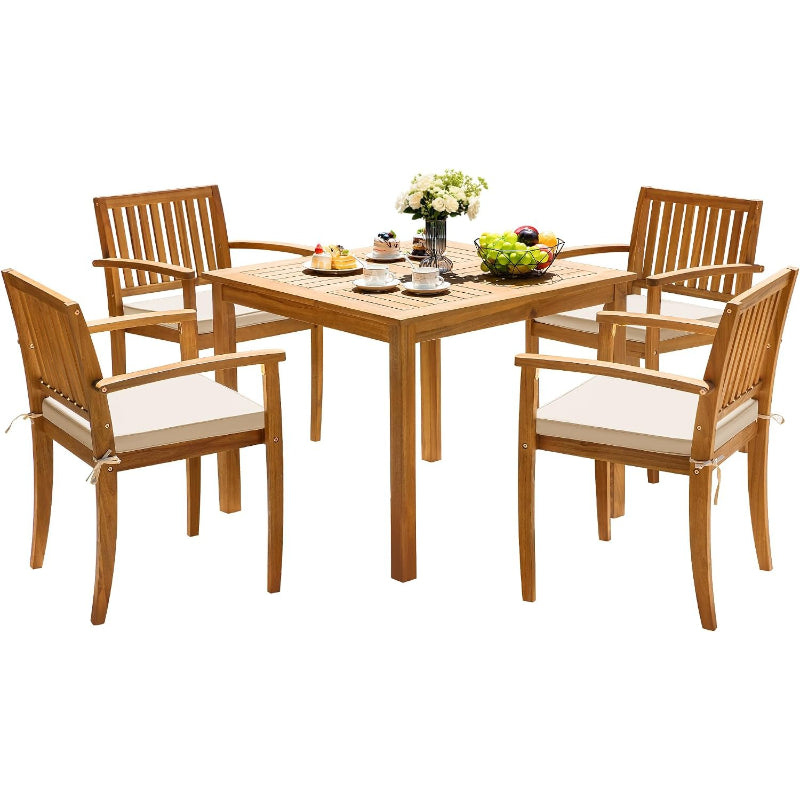 5-Piece Acacia Patio Dining Set