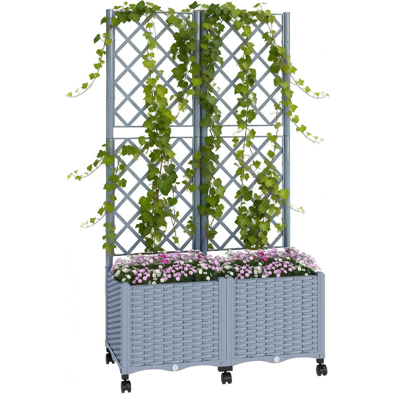 56.3" Planter Box with Trellis