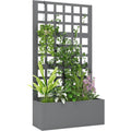 24"×9"×44.5" Galvanized Raised Garden Bed with Trellis
