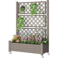 Garden Bed with Trellis & Wheels, 61.2" H
