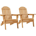 2-Pack Folding Wood Adirondack Chairs, Brown