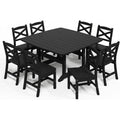9-Piece HDPE Patio Dining Set, Black